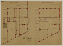 216551 Plattegronden van de begane grond en eerste verdieping van het ontwerp voor een kantoor van de ...